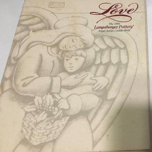 "Love" The 1996 Longaberger Pottery Angel Series Cookie Mold with Box